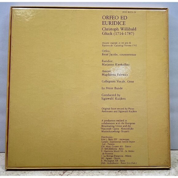 Christoph Willibald Gluck Orfeo Ed Euridice 2LP Box Set Sigiswald Kuijken Accent - Picture 7 of 8